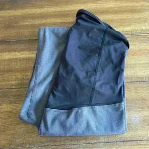 Isabel Maternity Extra Large Black and Gray Crossover Panel Leggings Mid Calf